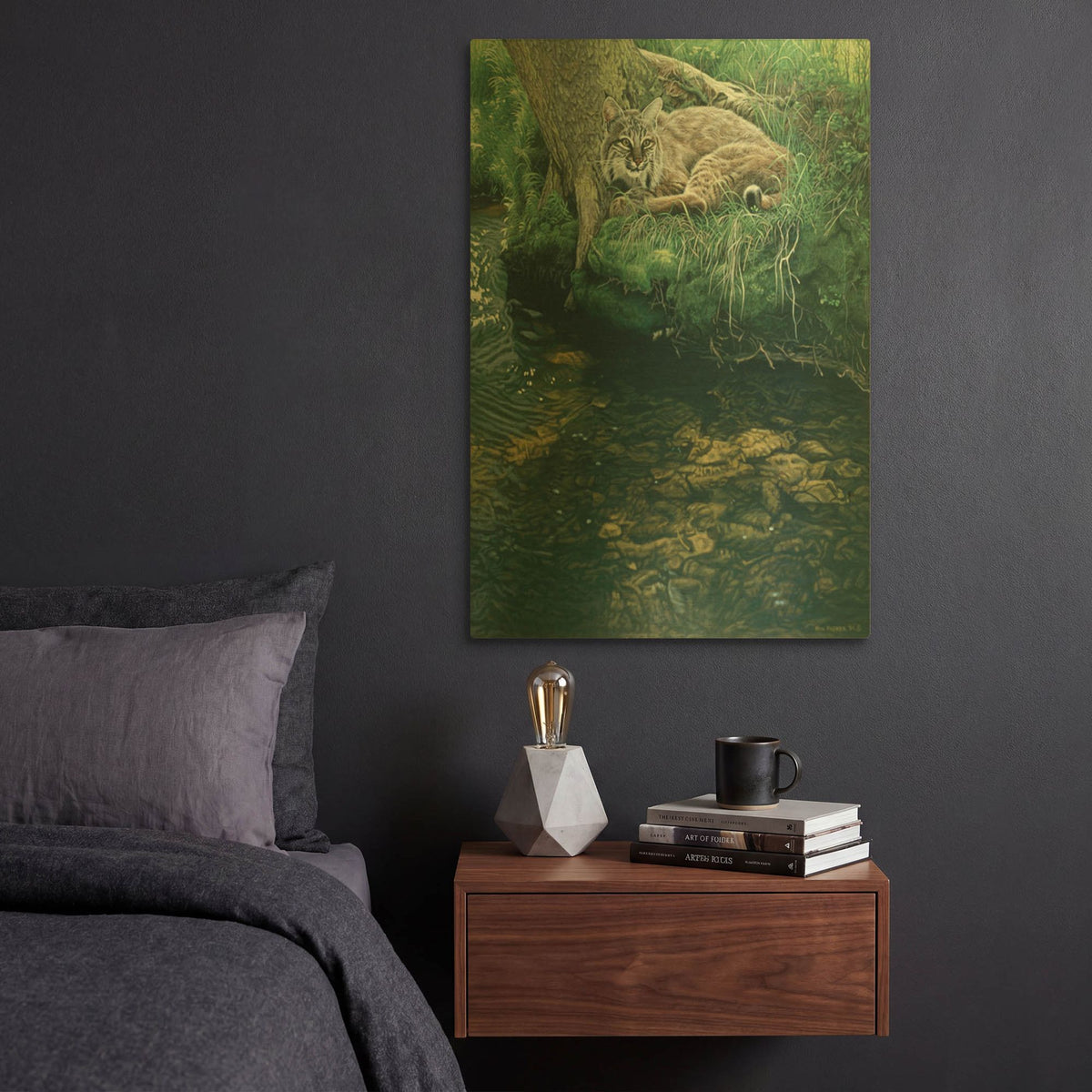 'Summer Stream Bank' By Ron Parker Gold Metal Wall Art