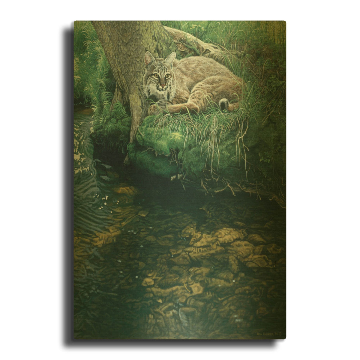 'Summer Stream Bank' By Ron Parker Gold Metal Wall Art