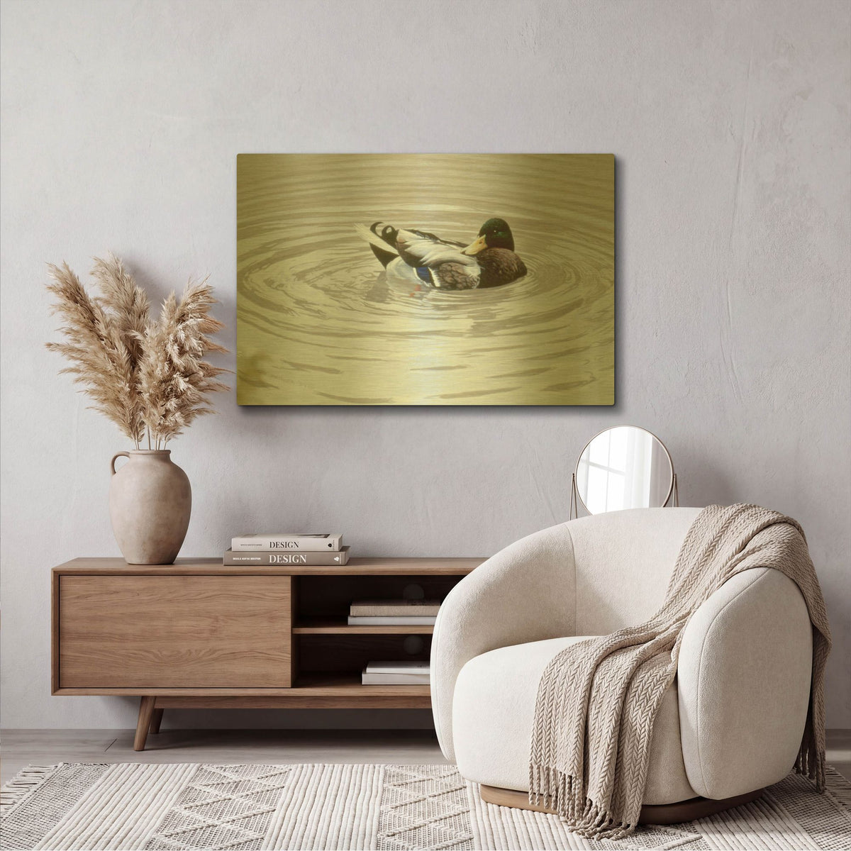 'Preening' By Ron Parker Gold Metal Wall Art