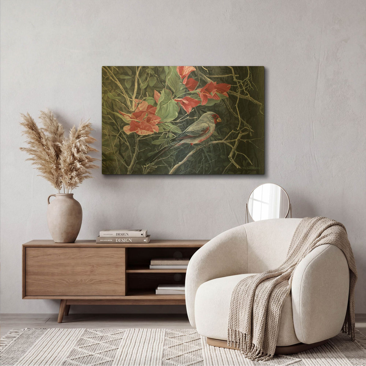 'Pyrrhuloxia' By Ron Parker Gold Metal Wall Art