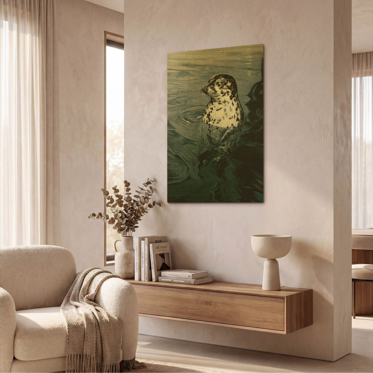 'Harbor Seal' By Ron Parker Gold Metal Wall Art