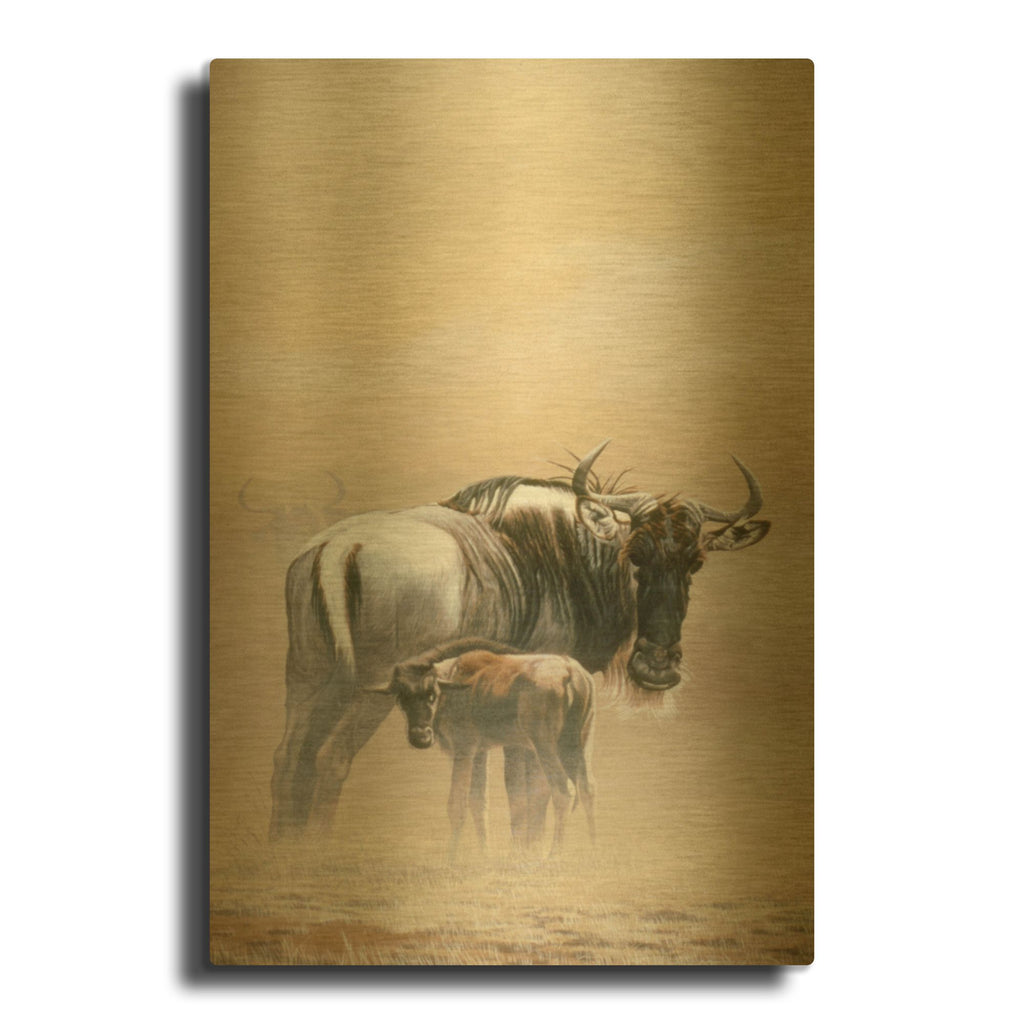 'Wildebeest' By Ron Parker Gold Metal Wall Art