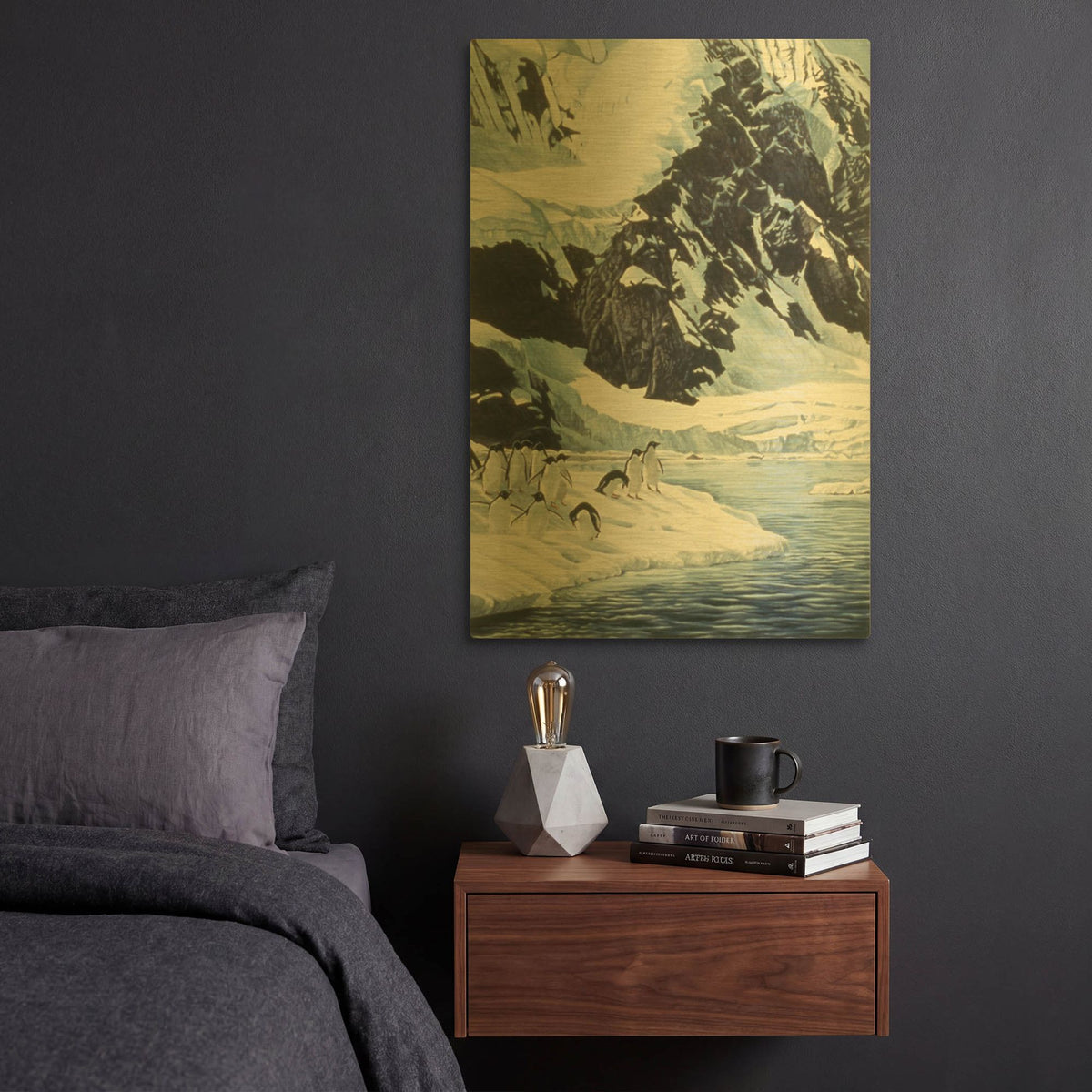 'Penguins' By Ron Parker Gold Metal Wall Art