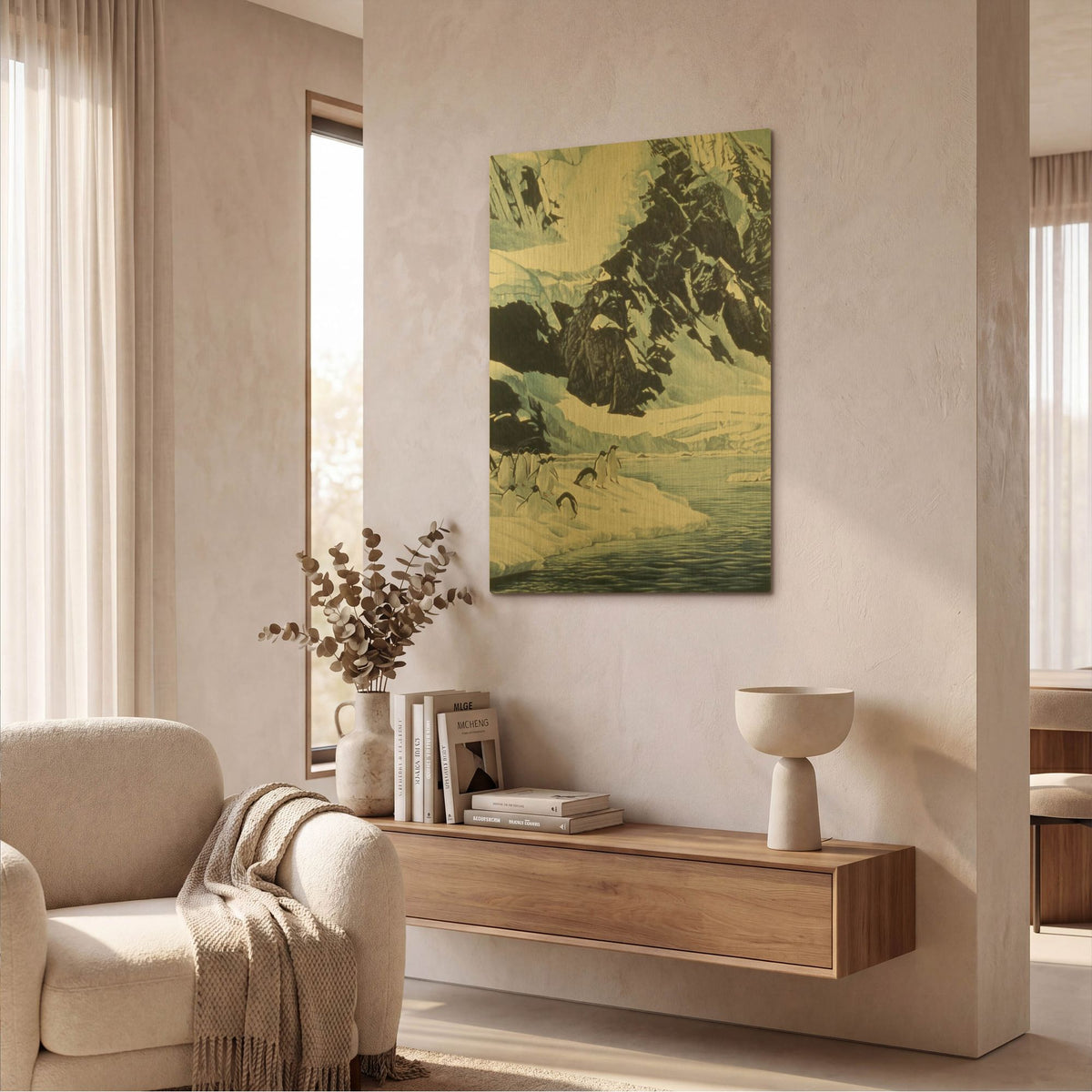 'Penguins' By Ron Parker Gold Metal Wall Art
