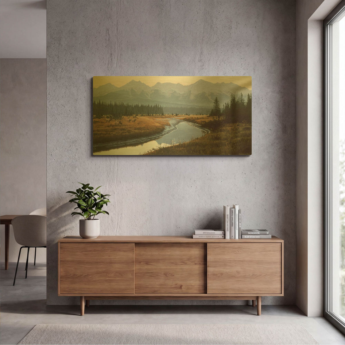 'Kootenay Dawn' By Ron Parker Gold Metal Wall Art