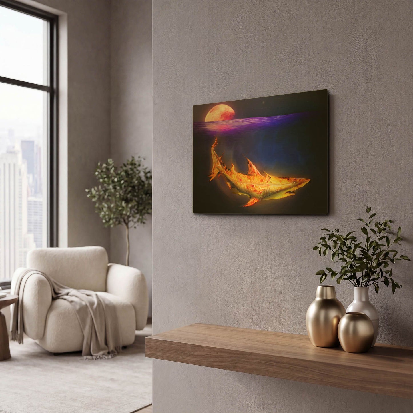 'Mako Shark' By Michael Stewart Gold Metal Wall Art