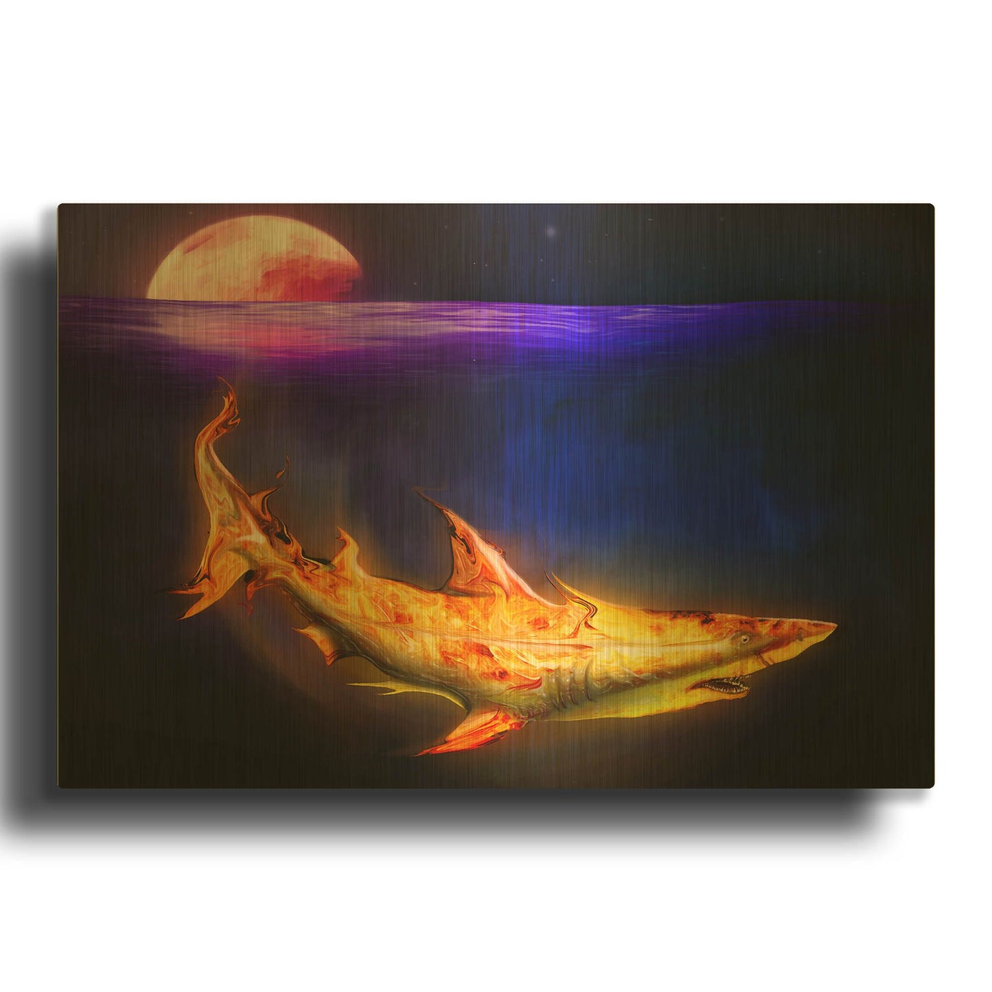 'Mako Shark' By Michael Stewart Gold Metal Wall Art