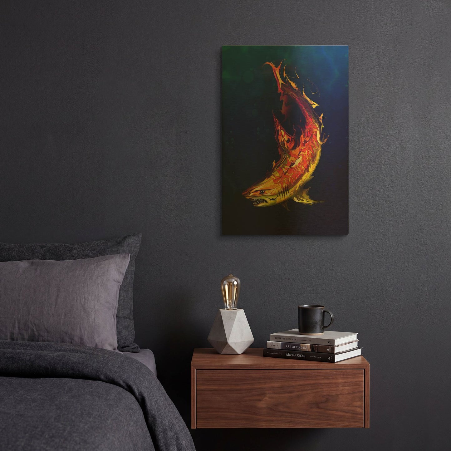 'Tiger Shark' By Michael Stewart Gold Metal Wall Art