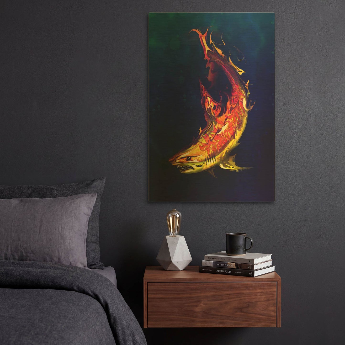 'Tiger Shark' By Michael Stewart Gold Metal Wall Art
