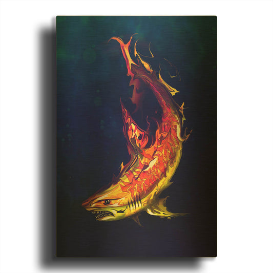 'Tiger Shark' By Michael Stewart Gold Metal Wall Art