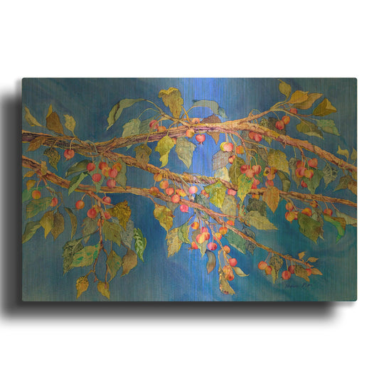 'Crab Apple III' By Sharon Pitts Gold Metal Wall Art