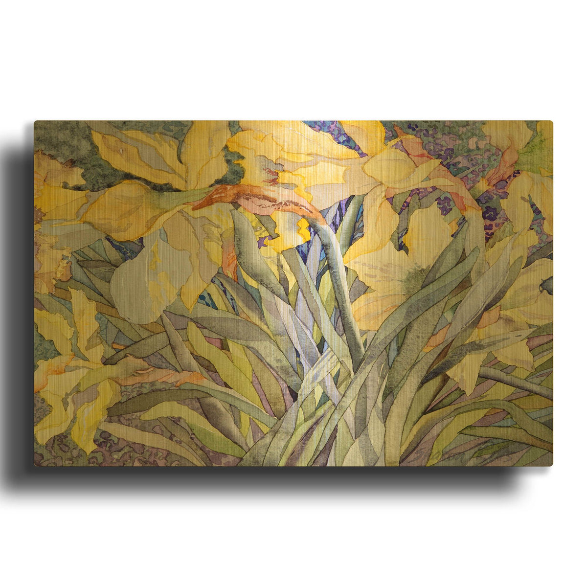 'Daffodils, Van Vleck' By Sharon Pitts Gold Metal Wall Art