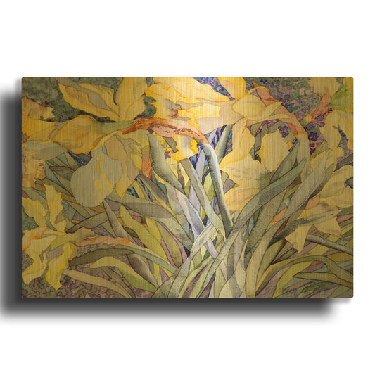 'Daffodils, Van Vleck' By Sharon Pitts Gold Metal Wall Art
