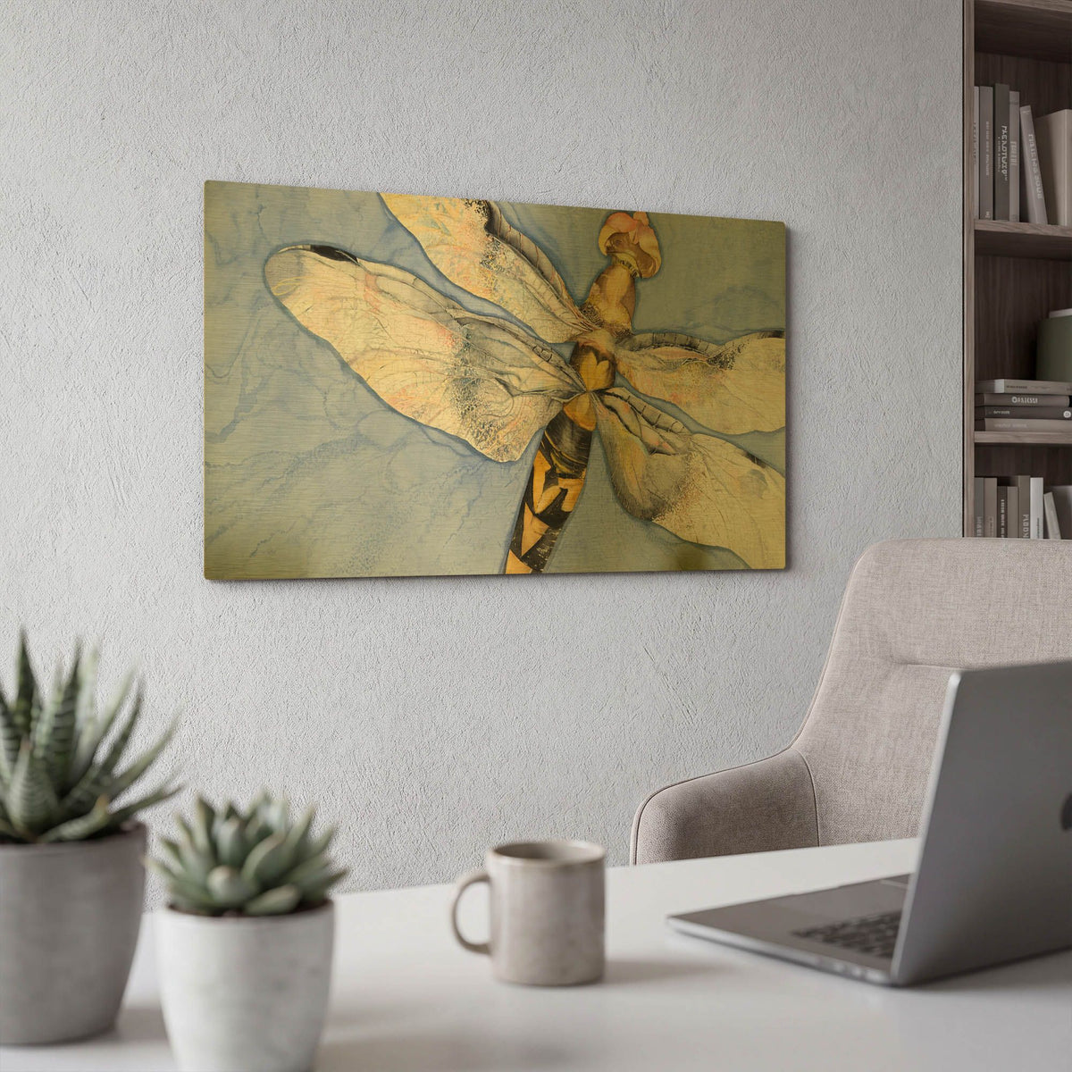 'Dragonfly' By Sharon Pitts Gold Metal Wall Art