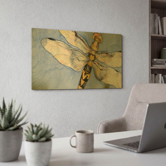 'Dragonfly' By Sharon Pitts Gold Metal Wall Art
