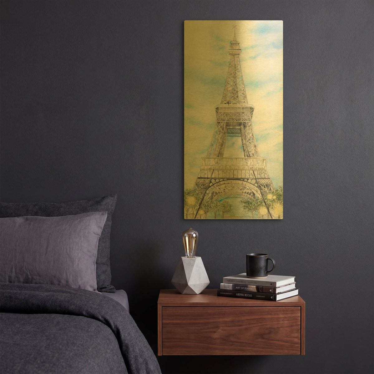 'Eiffel Tower' By Sharon Pitts Gold Metal Wall Art