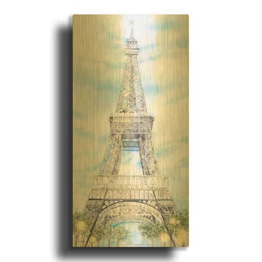 'Eiffel Tower' By Sharon Pitts Gold Metal Wall Art