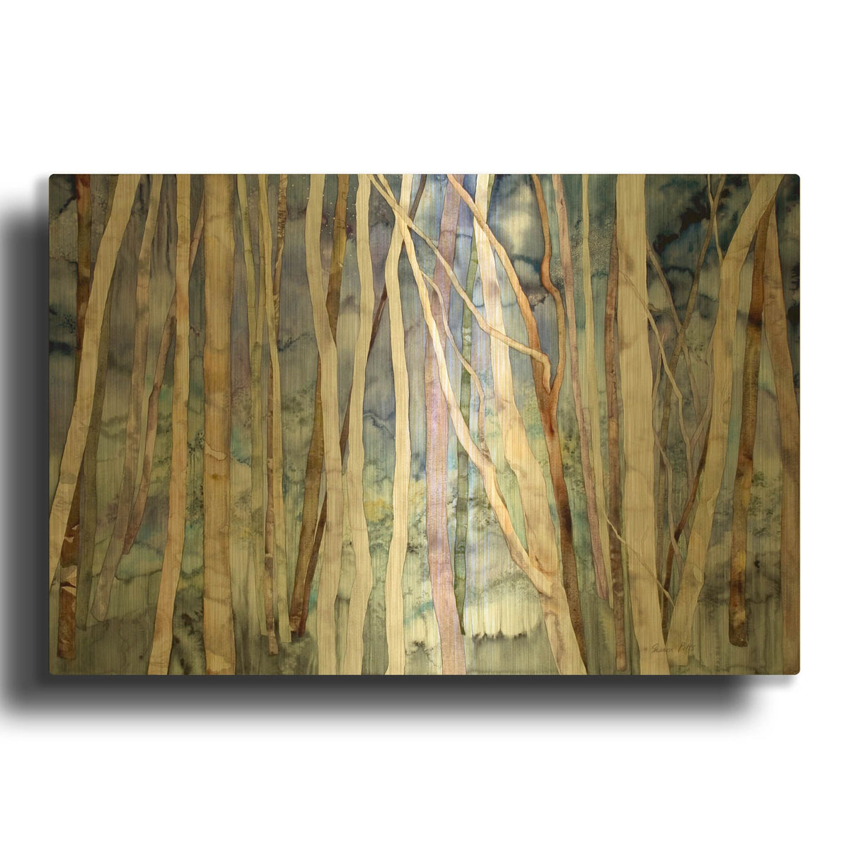 'Mystery Of Trees II' By Sharon Pitts Gold Metal Wall Art