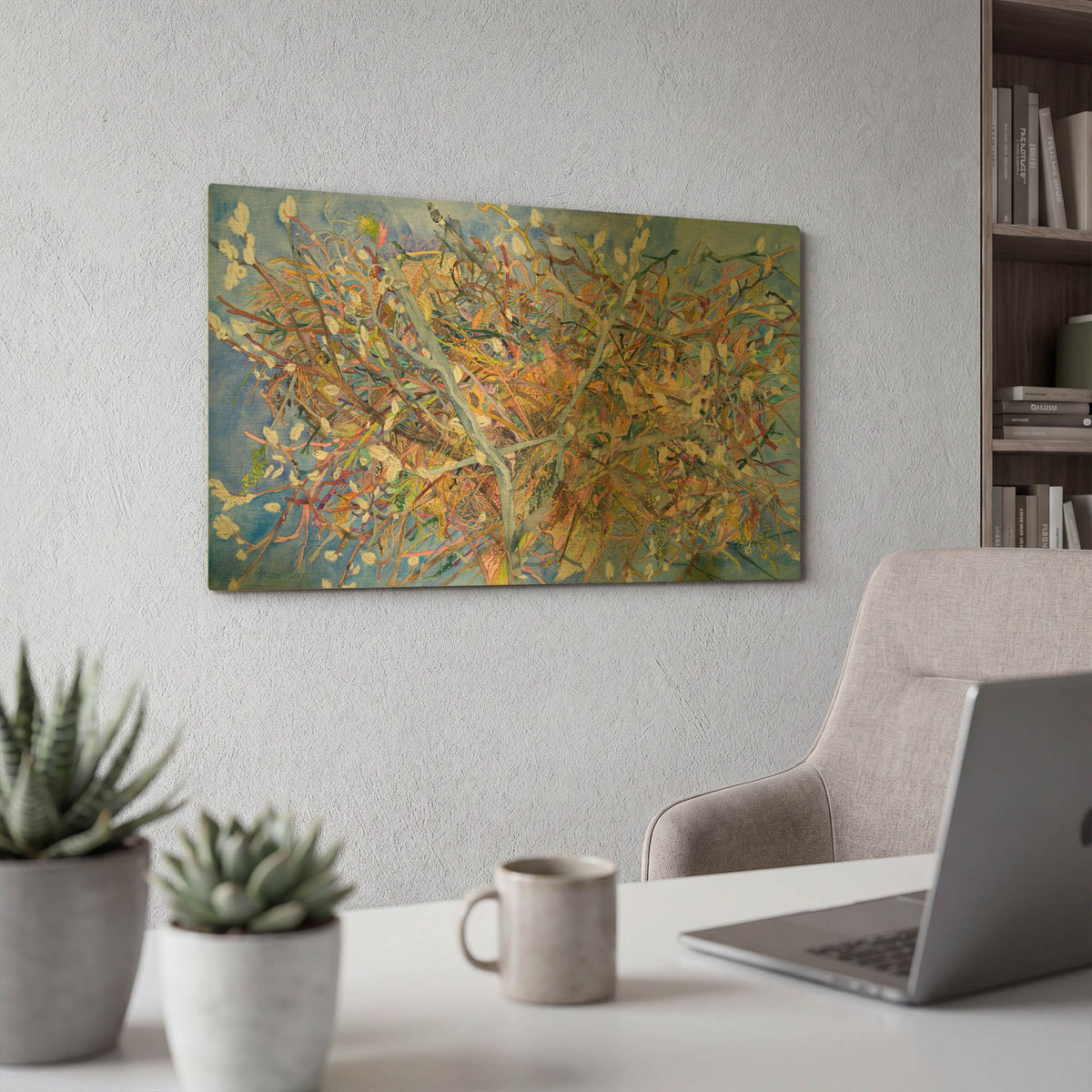 'Nest II' By Sharon Pitts Gold Metal Wall Art