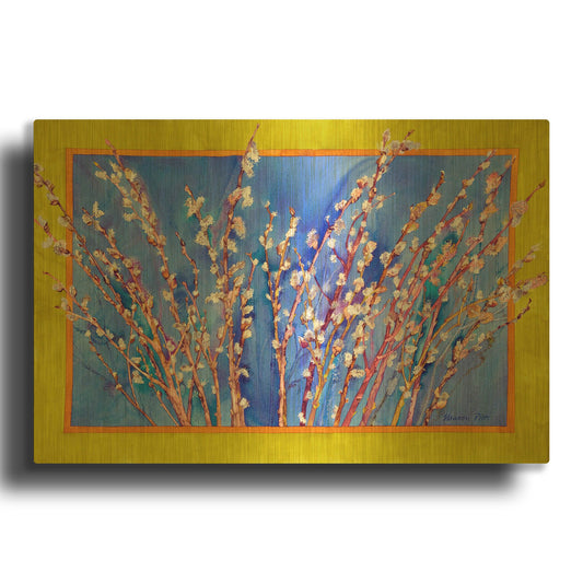 'Pussy Willows' By Sharon Pitts Gold Metal Wall Art