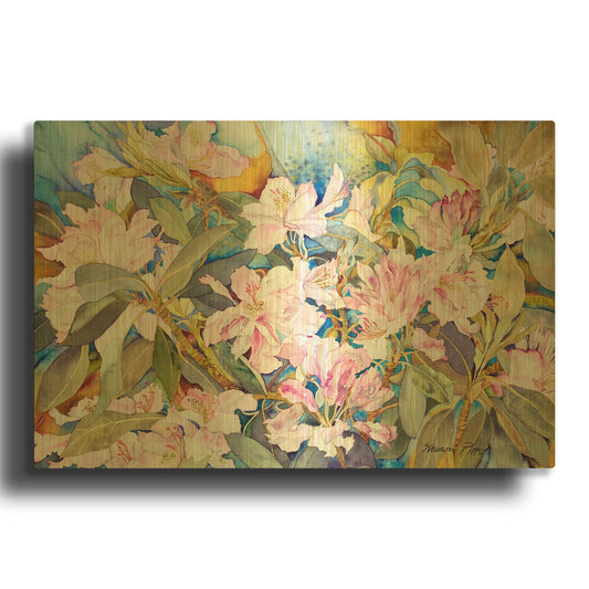 'Rhododendrons' By Sharon Pitts Gold Metal Wall Art