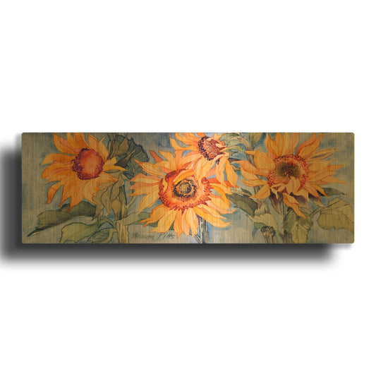 'Sunflowers VI' By Sharon Pitts Gold Metal Wall Art