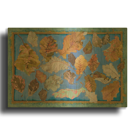 'Autumn Floats Away On A Breeze 1' By Sharon Pitts Gold Metal Wall Art