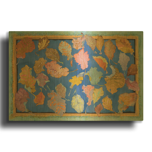 'Autumn Floats Away On A Breeze 2' By Sharon Pitts Gold Metal Wall Art