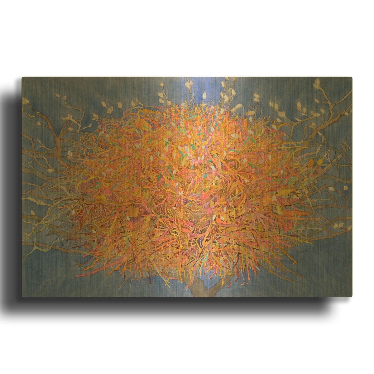 'Circle Of Life, Entangled Mysteries' By Sharon Pitts Gold Metal Wall Art