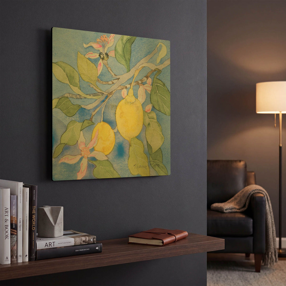 'Lemon Tree Italy 1' By Sharon Pitts Gold Metal Wall Art