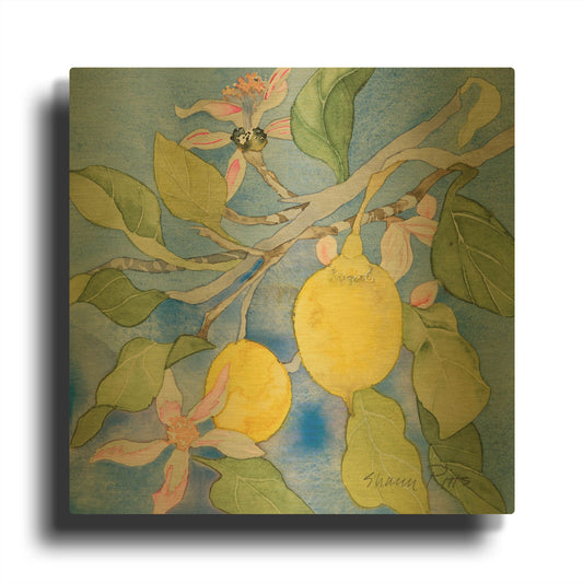 'Lemon Tree Italy 1' By Sharon Pitts Gold Metal Wall Art
