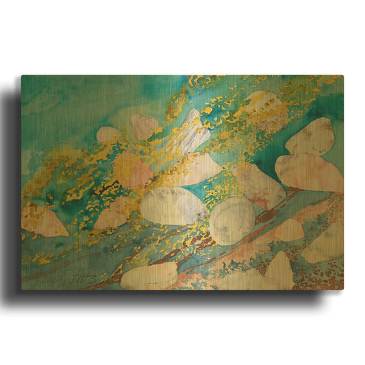 'Molos Beach 5' By Sharon Pitts Gold Metal Wall Art