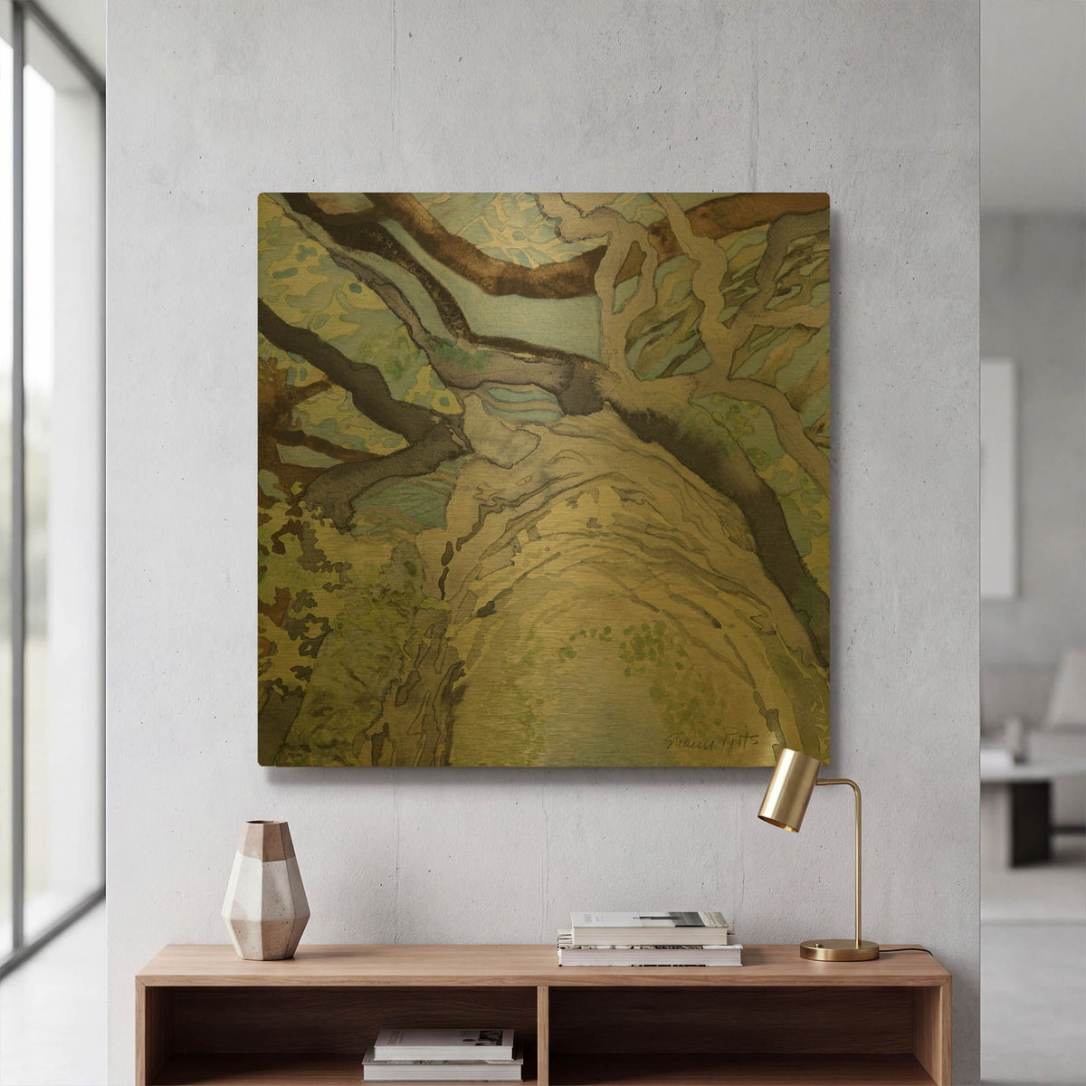 'Monk' By Sharon Pitts Gold Metal Wall Art