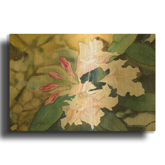 'Rhododendron 3' By Sharon Pitts Gold Metal Wall Art