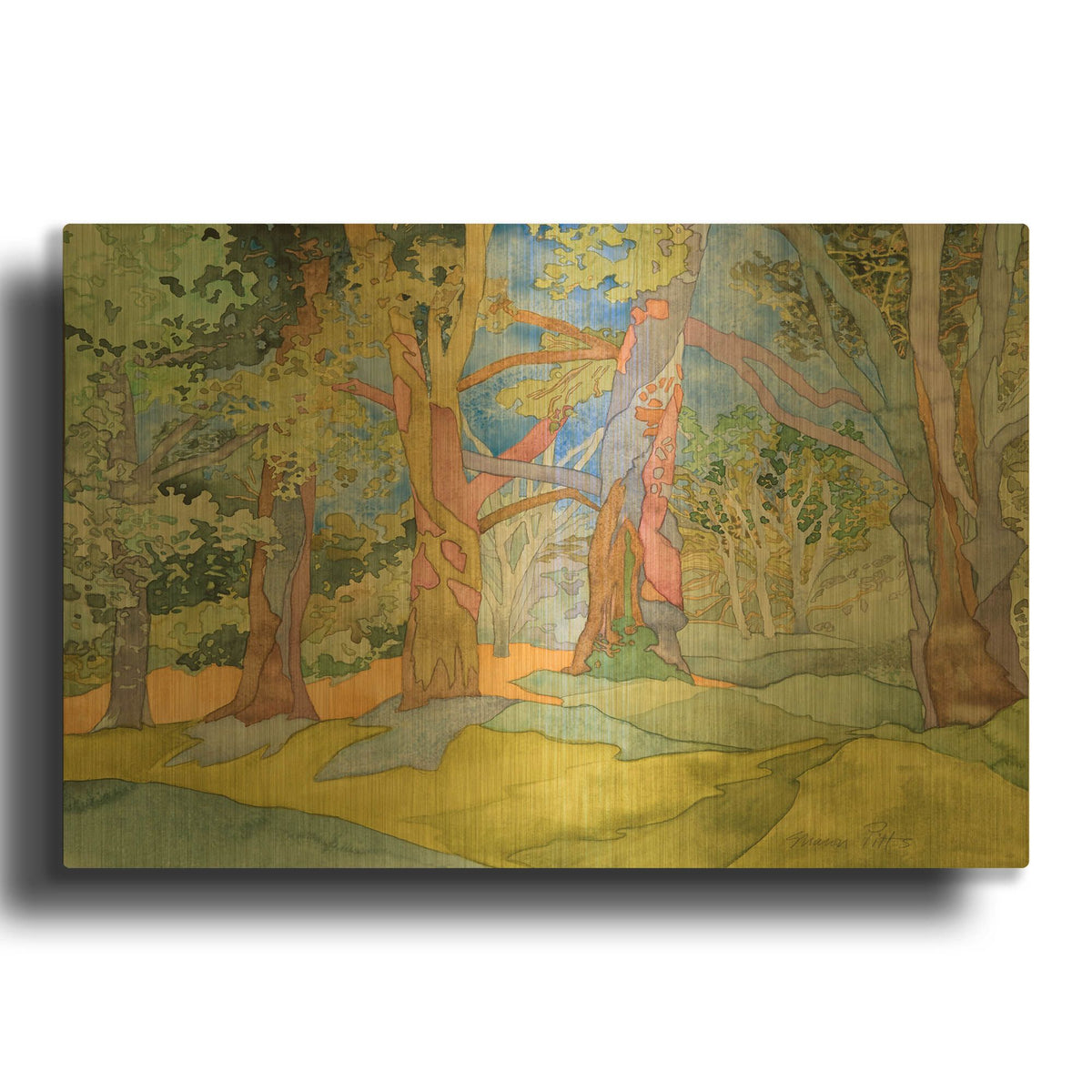 'Trees For Civil War Soldiers, Vermont 2' By Sharon Pitts Gold Metal Wall Art