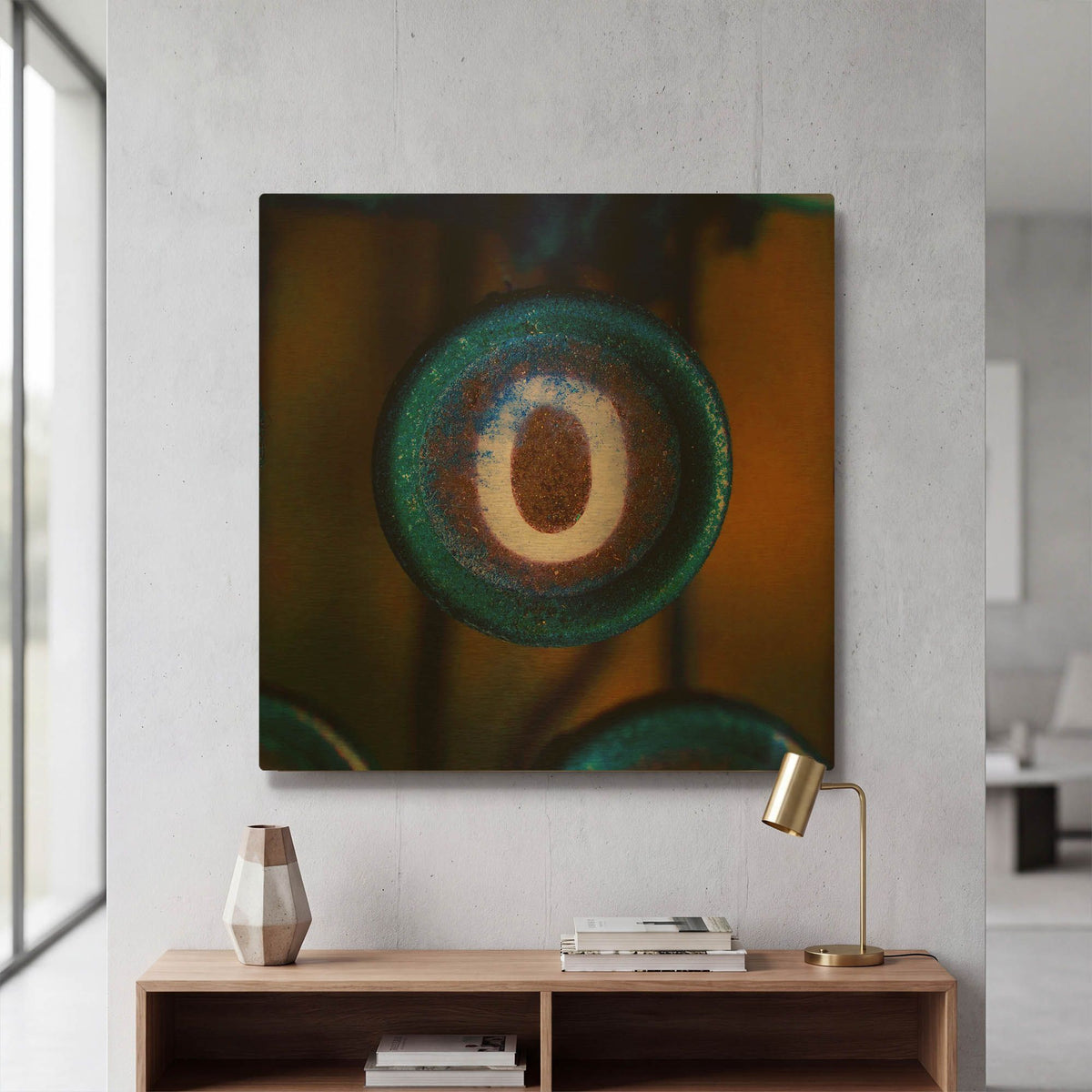 'Letter O of Typewriter' By Tom Quartermaine Gold Metal Wall Art