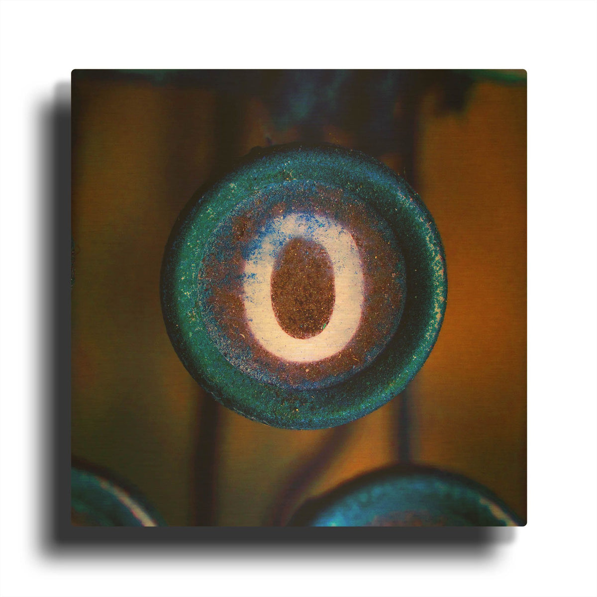 'Letter O of Typewriter' By Tom Quartermaine Gold Metal Wall Art
