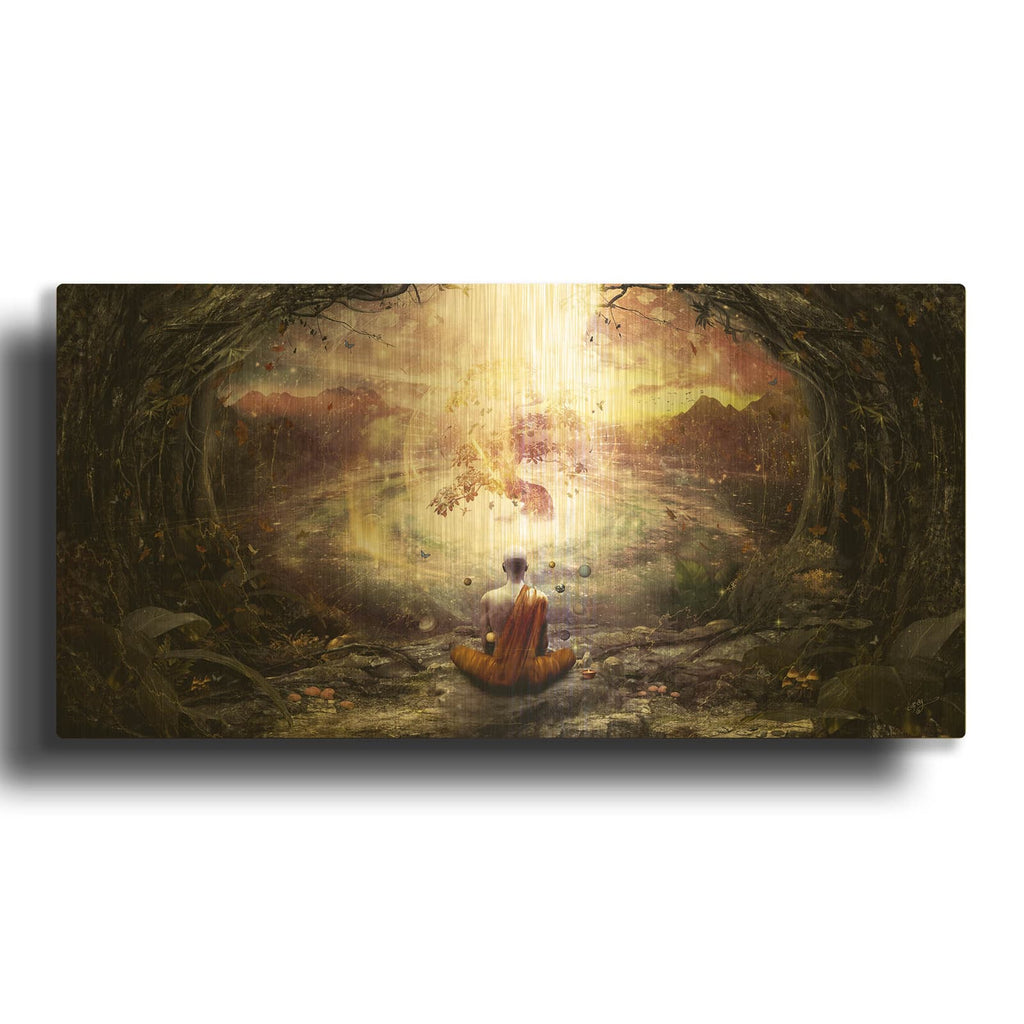 'Nature and Time' By Cameron Gray Gold Metal Wall Art