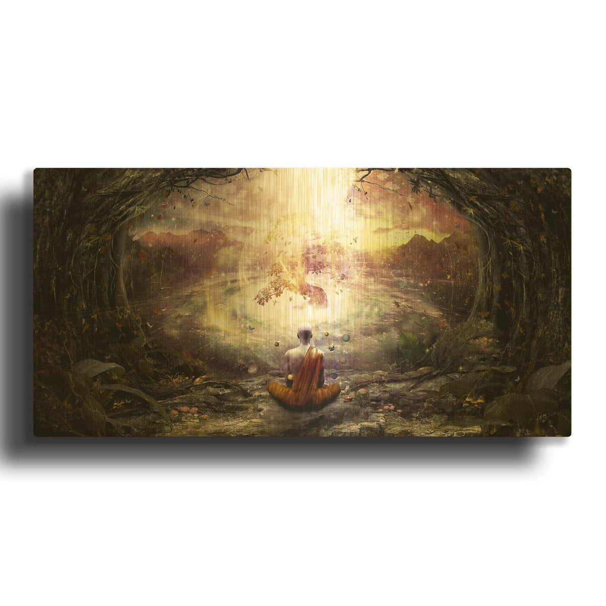 'Nature and Time' By Cameron Gray Gold Metal Wall Art