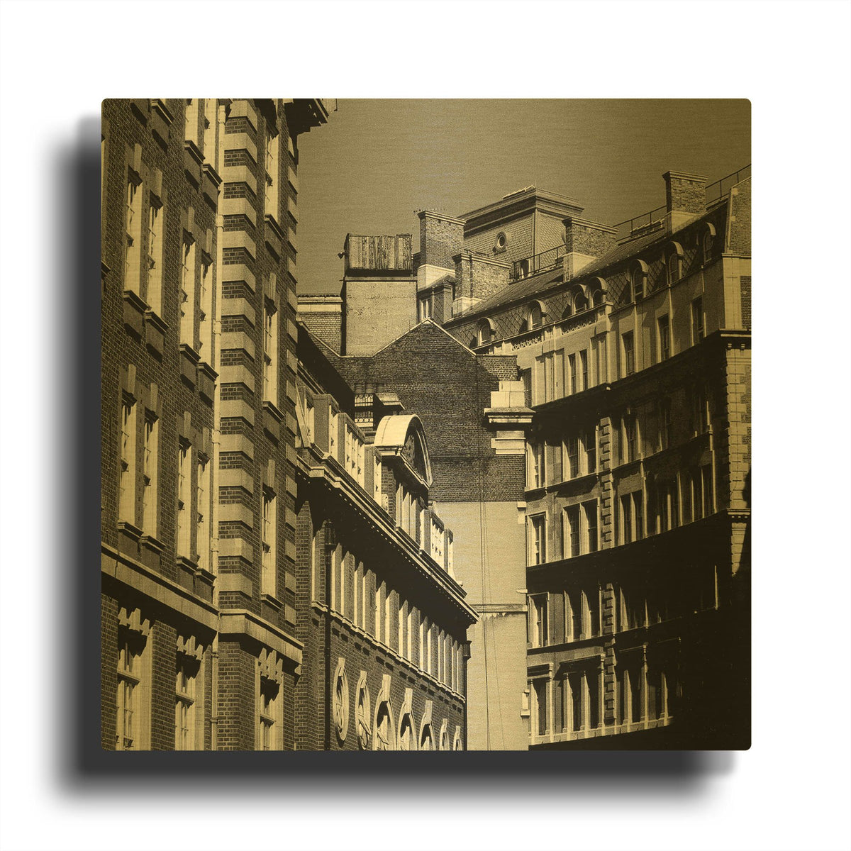 'London Street' By Tom Quartermaine Gold Metal Wall Art