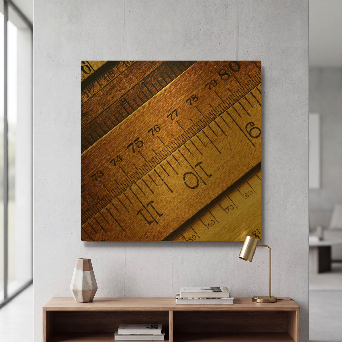 'Lovely Old Rulers' By Tom Quartermaine Gold Metal Wall Art
