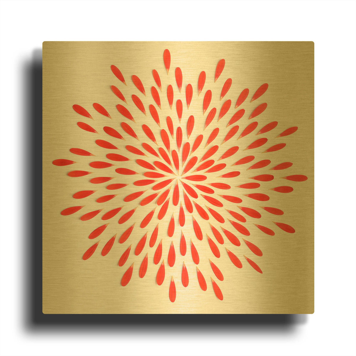 'Red Petals 01' By Tom Quartermaine Gold Metal Wall Art