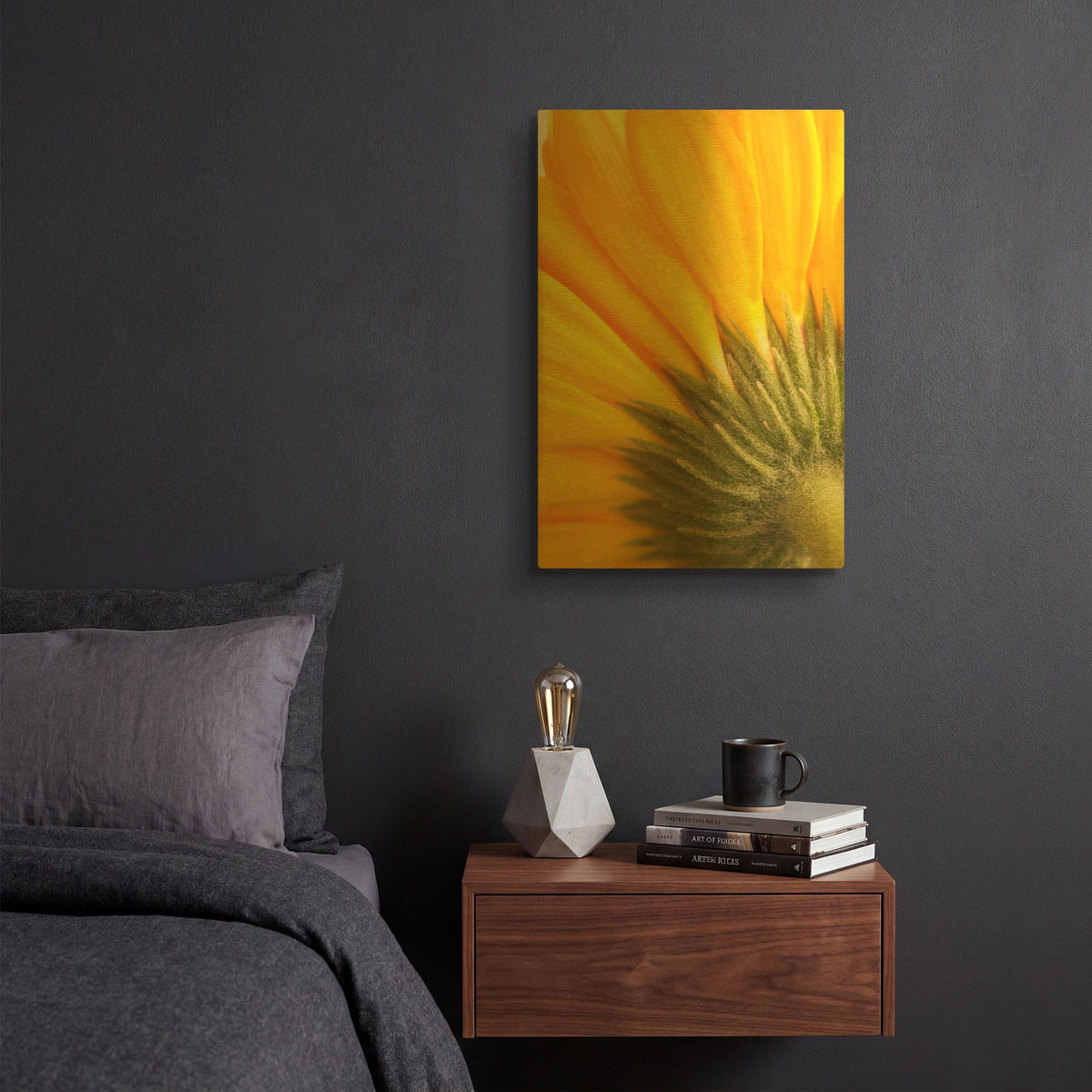 'Reverse Of Yellow Flower' By Tom Quartermaine Gold Metal Wall Art
