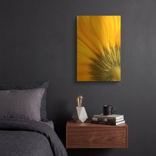 'Reverse Of Yellow Flower' By Tom Quartermaine Gold Metal Wall Art