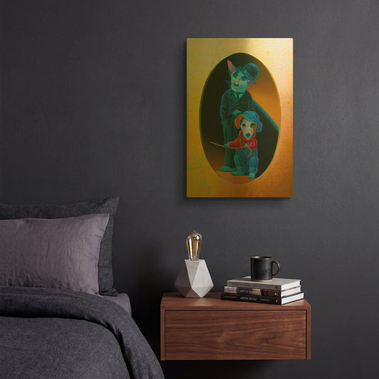'A Dog S Life' By Valery Vecu Quitard Gold Metal Wall Art