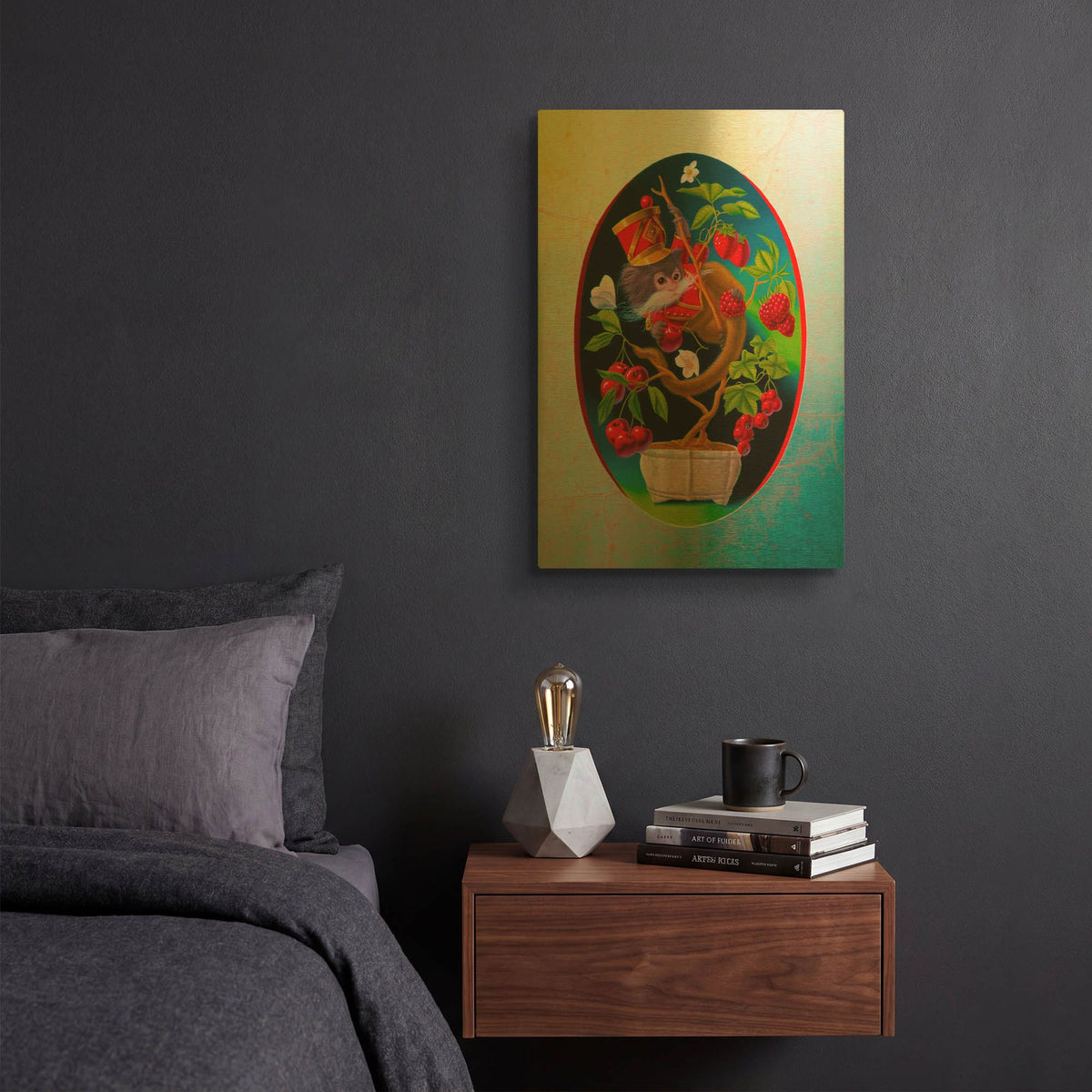 'Bonzai With 4 Transplants N1' By Valery Vecu Quitard Gold Metal Wall Art