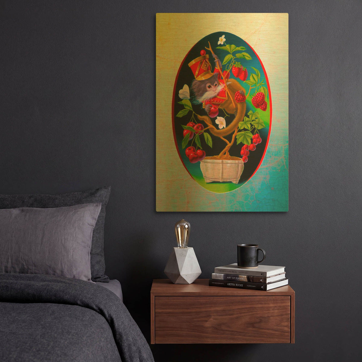 'Bonzai With 4 Transplants N1' By Valery Vecu Quitard Gold Metal Wall Art