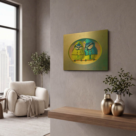 'Both Tits' By Valery Vecu Quitard Gold Metal Wall Art