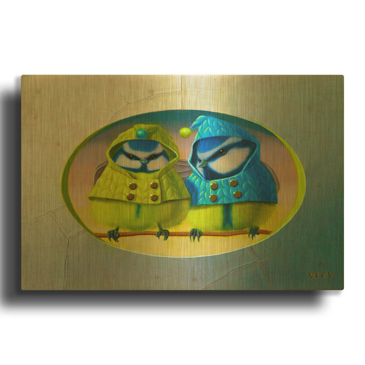 'Both Tits' By Valery Vecu Quitard Gold Metal Wall Art