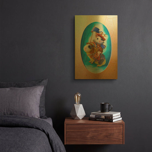 'Farmer Gentleman' By Valery Vecu Quitard Gold Metal Wall Art